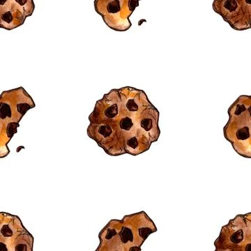 Set of chocolate sweets: donut, cake, cookies, cupcake, woopie pie, macarons Illustrazione stock
