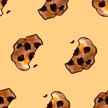 Set of chocolate sweets: donut, cake, cookies, cupcake, woopie pie, macarons Stock Illustration