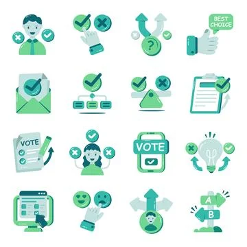 Set of Choice Flat Icons Illustration