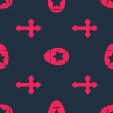 Set Christian cross and Easter egg on seamless pattern. Vector Stock Illustration