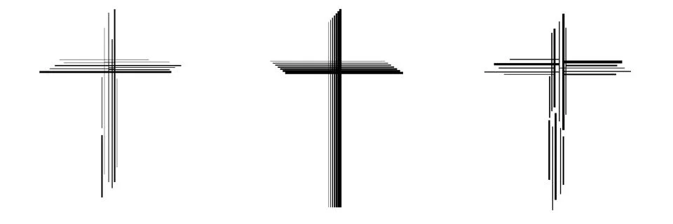 Set of christian cross. Sign of lines. Vector illustration Stock Illustration