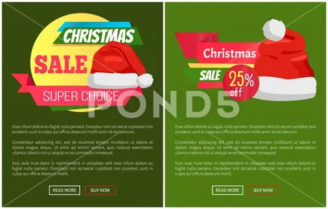 Set of Christmas Ads Posters Vector Illustration Stock Illustration