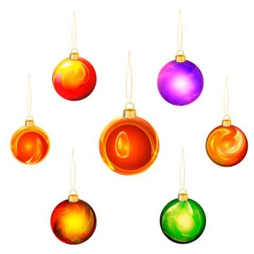 Set christmas ball Illustrazione stock