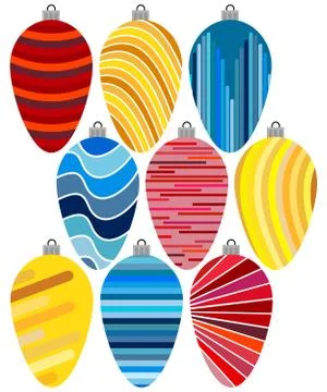 Set of Christmas Balls Stock Illustration