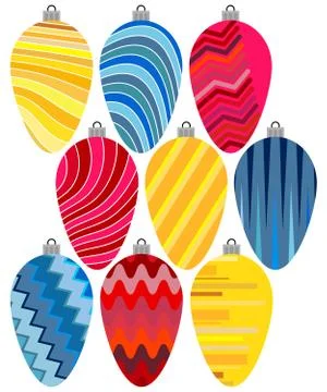 Set of Christmas Balls Stock Illustration