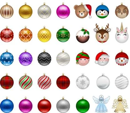 Set christmas balls Stock Illustration