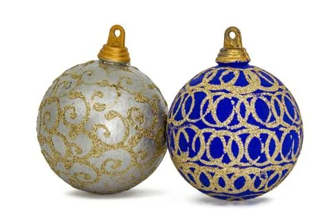 Set of christmas balls, isolated on white background Stock Photos