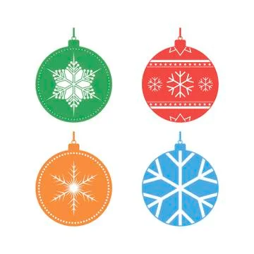 Set of Christmas balls. Vector illustration Stock Illustration