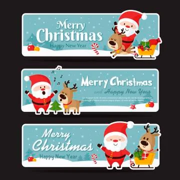 Set of christmas banner. Vector illustration Stock Illustration