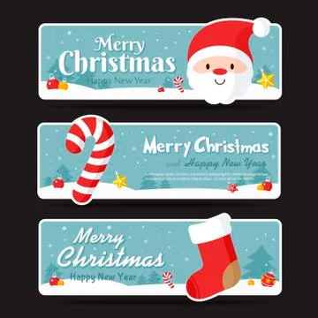 Set of christmas banner. Vector illustration Stock Illustration
