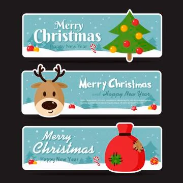 Set of christmas banner. Vector illustration Illustrazione stock