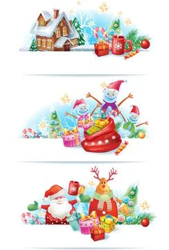 Set of Christmas banners Stock Illustration