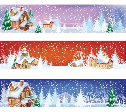 Set of Christmas banners Stock Illustration