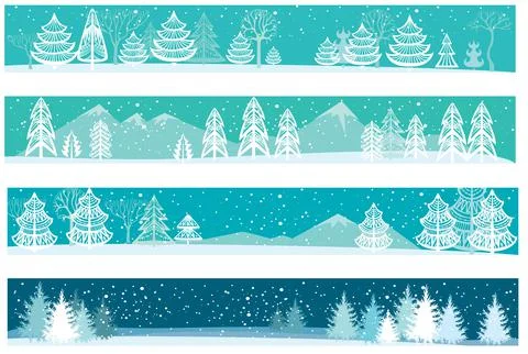 Set of christmas banners Stock Illustration
