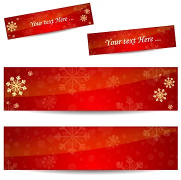 Set of Christmas banners on white background Stock Illustration