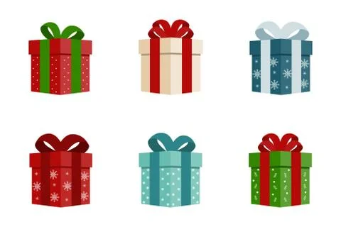Set of Christmas boxes Stock Illustration