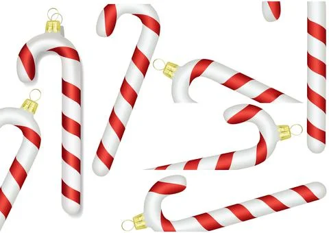 Set of Christmas Candy Cane Stock Illustration