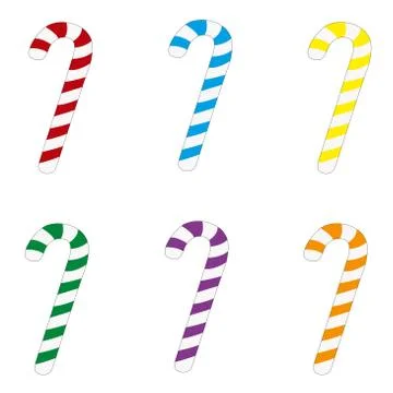 Set of christmas candy cane. Vector illustration icon isolated on white backg Stock Illustration