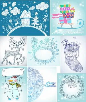 Set of christmas cards Stock Illustration