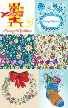 Set of christmas cards Stock Illustration