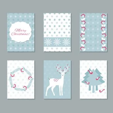 Set of Christmas Cards Stock Illustration