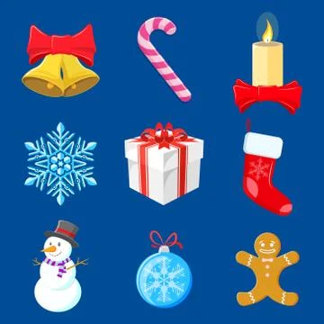 Set of christmas decorations Stock Illustration