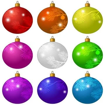 Set of christmas decorations Stock Illustration