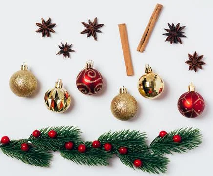 A set of Christmas decorations for a layout Stock Photos
