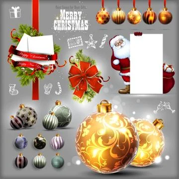Set of christmas elements Stock-Illustration