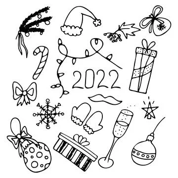 Set of Christmas elements. Vector illustration. Stock Illustration