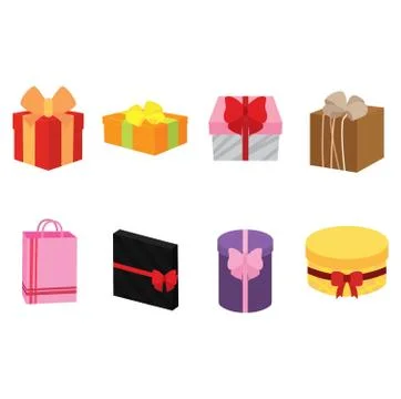 Set of christmas gift boxes Stock Illustration