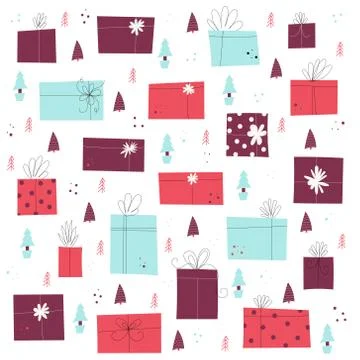 Set of Christmas gift boxes Stock Illustration