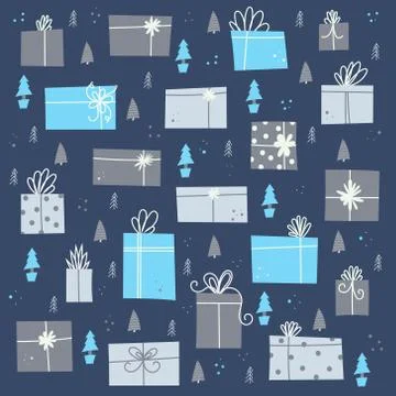 Set of Christmas gift boxes Stock Illustration