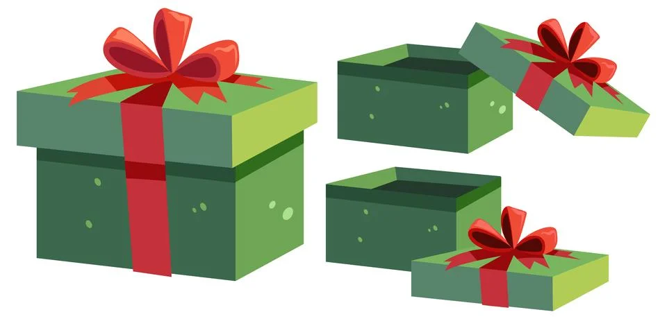 Set of Christmas Gift Boxes Stock Illustration