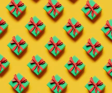 Set of Christmas gifts in a diagonal direction Stock Photos