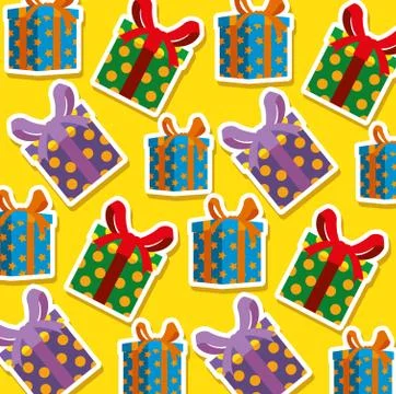 Set christmas gifts presents pattern Illustrazione stock
