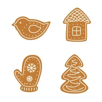 Set of Christmas gingerbread Stock Illustration