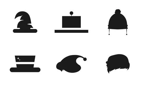 Set of Christmas hat vectors icon Stock Illustration