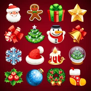 Set of Christmas Icons Stock Illustration