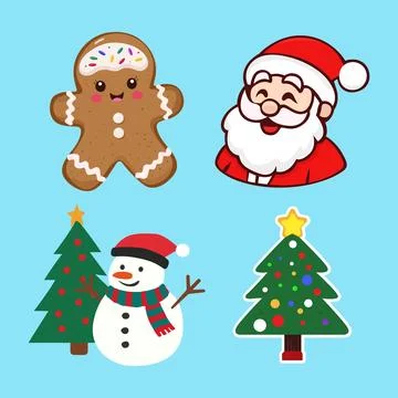 Set of Christmas illustrations Stock Illustration