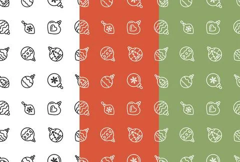 Set of Christmas New Year patterns for wrapping paper. Stock Illustration