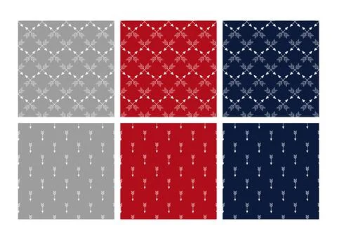 Set of Christmas pattern with arrows vector design Illustrazione stock