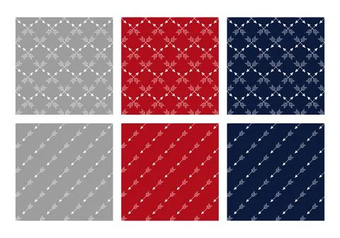 Set of Christmas pattern with arrows vector design Stock Illustration