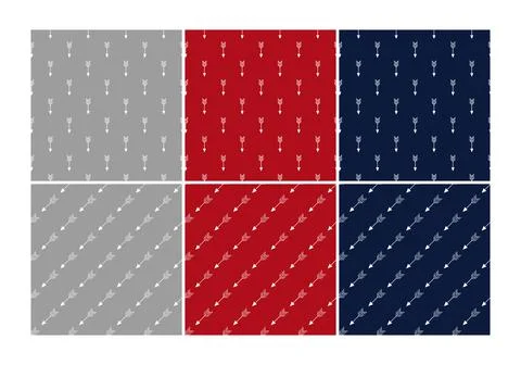 Set of Christmas pattern with arrows vector design Illustrazione stock