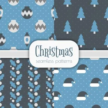 Set of Christmas patterns Stock Illustration