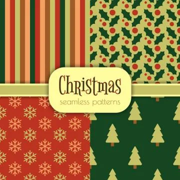 Set of Christmas patterns イラスト素材