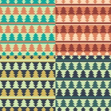 Set of Christmas retro patterns. Stock Illustration