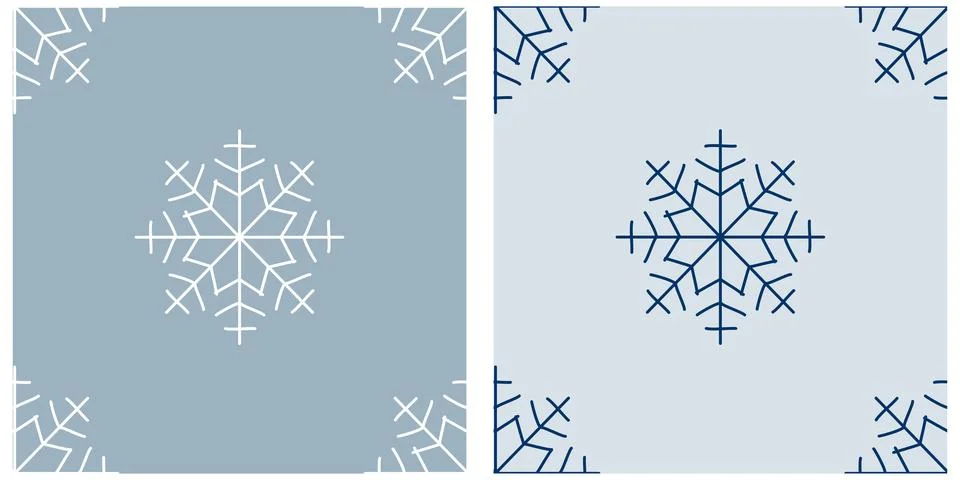 Set of Christmas Seamless pattern with snowflakes. Winter Flat vector illustrati Stock Illustration