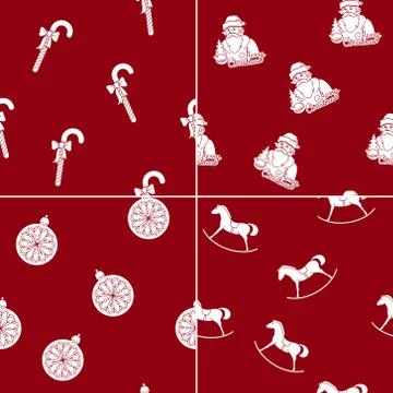 Set of Christmas Seamless Patterns Stock Illustration