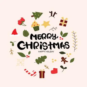 Set of Christmas simple elements 스톡 일러스트